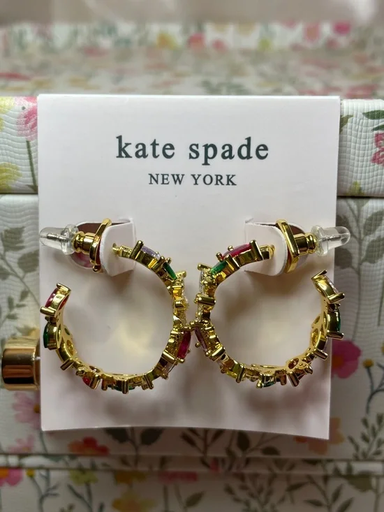 Kate Spade Greenhouse Floral Hoops - NWT - Picture 5 of 10